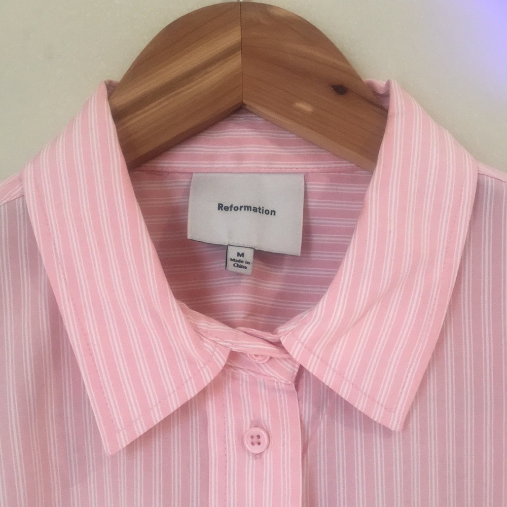 Reformation Pink Button-Down Shirt - Picture 2 of 7